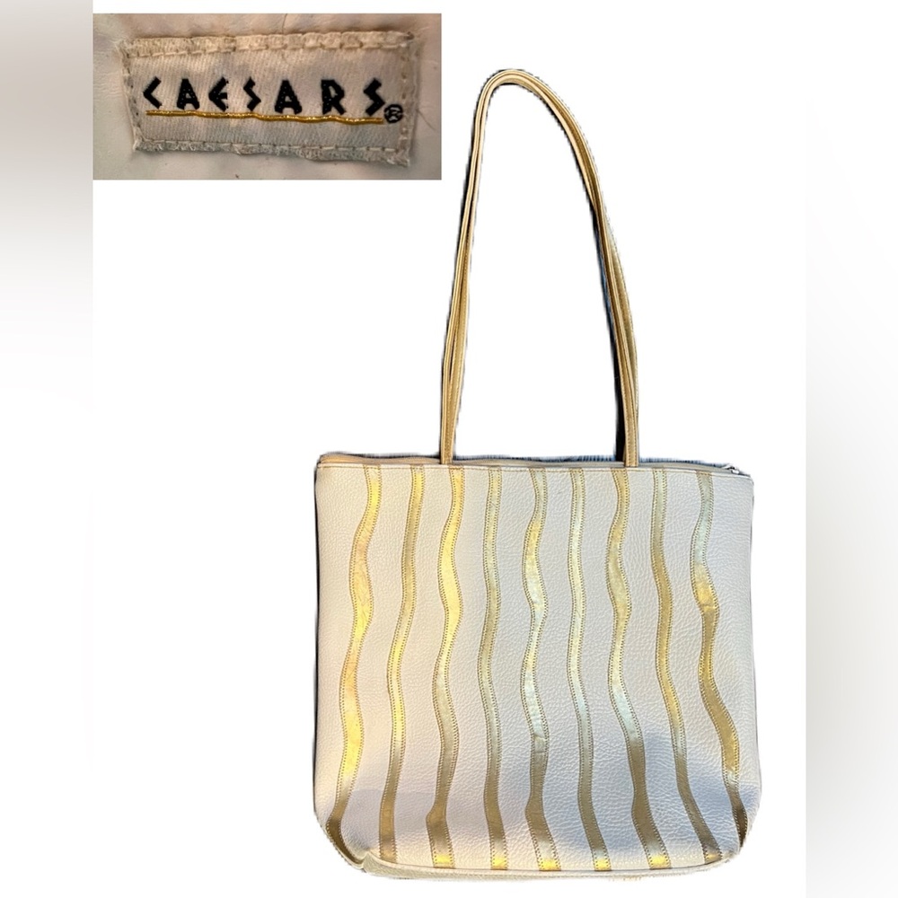 Caesars White and Gold Tote Bag